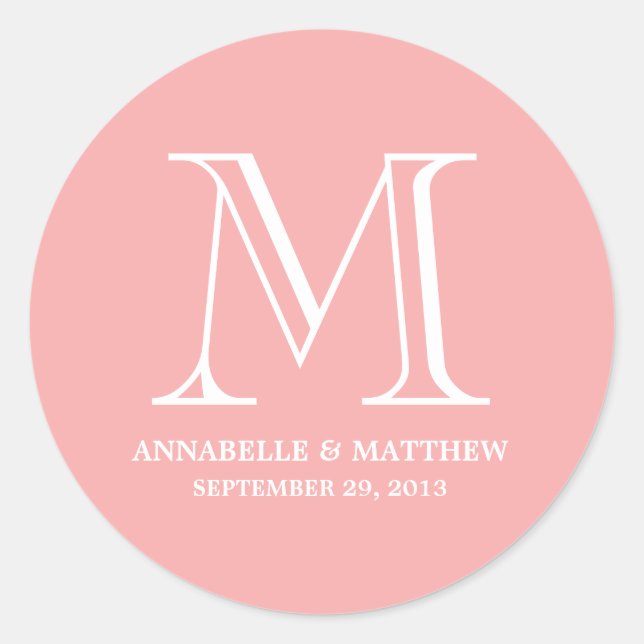 Mariage officiel Monogramme Favoriser Étiquette (Devant)