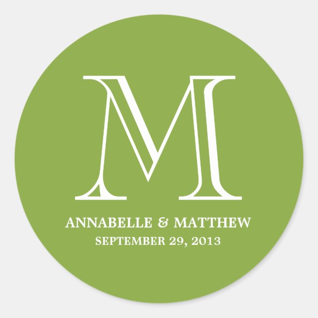 Mariage officiel Monogramme Favoriser Étiquette (Devant)