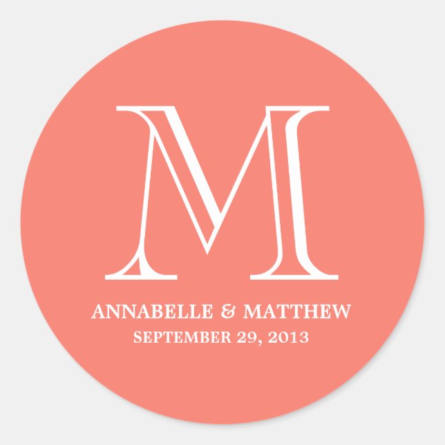 Mariage officiel Monogramme Favoriser Étiquette (Devant)