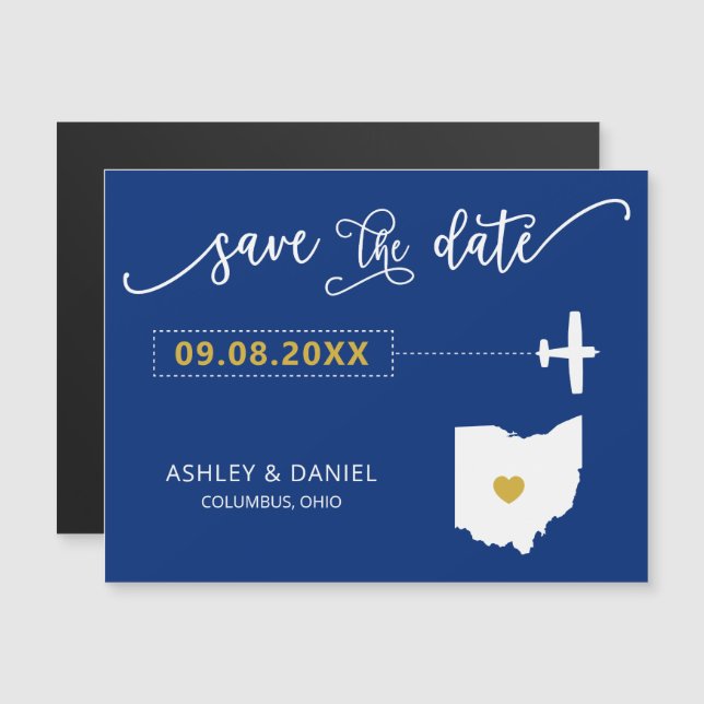 Mariage Ohio Enregistrer la carte de date, Carte (Devant / Derrière)