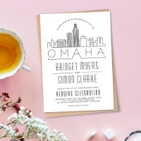 Mariage Omaha | Invitation Skyline stylisée