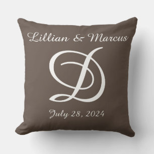 Mariage ou coussin d'anniversaire monogrammed
