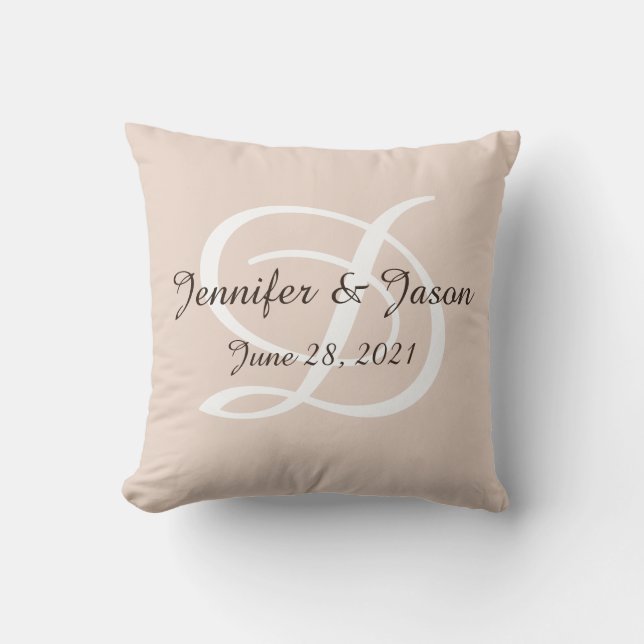 Mariage ou coussin d'anniversaire monogrammed (Recto)