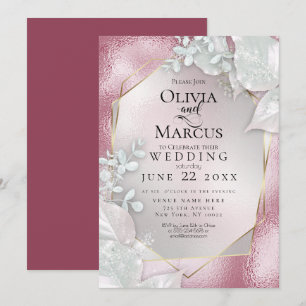 MARIAGE Pale Bourgogne Pearl Shimmer Invitation