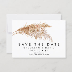 Mariage Pampas Grass Moderne Enregistrer La Carte 
