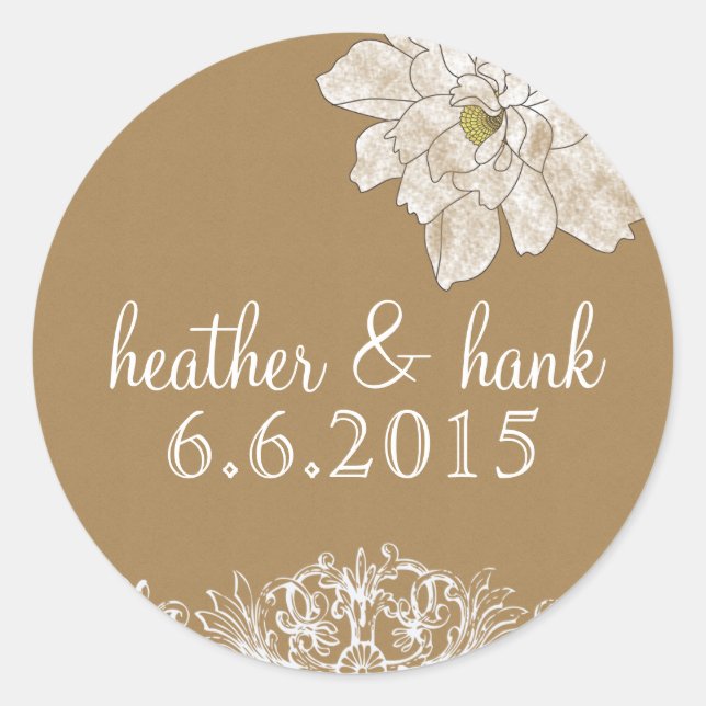 Mariage papier Kraft : Stickers (Devant)