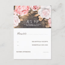 Mariage Parties scintillant or floral RSVP