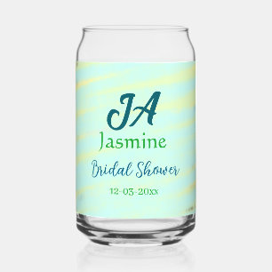 Mariage pastel aquarelle bleu vert nom da