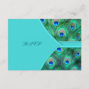 Mariage Peacock bleu turquoise RSVP