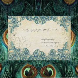 Mariage Peacock turquoise & Or RSVP