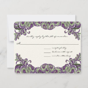 Mariage Peacock violet et vert RSVP