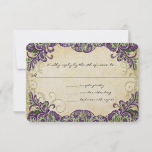 Mariage Peacock violet et vert RSVP