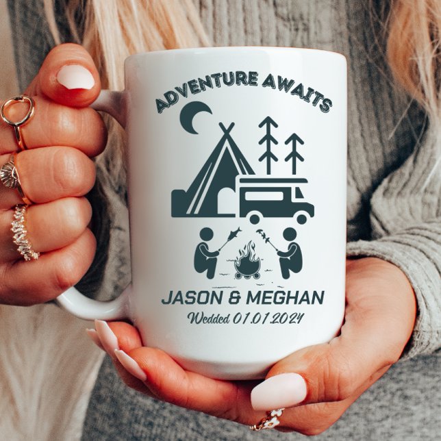 Mariage personnalisé Camping Cadeau Voyage Mug (Créateur téléchargé)