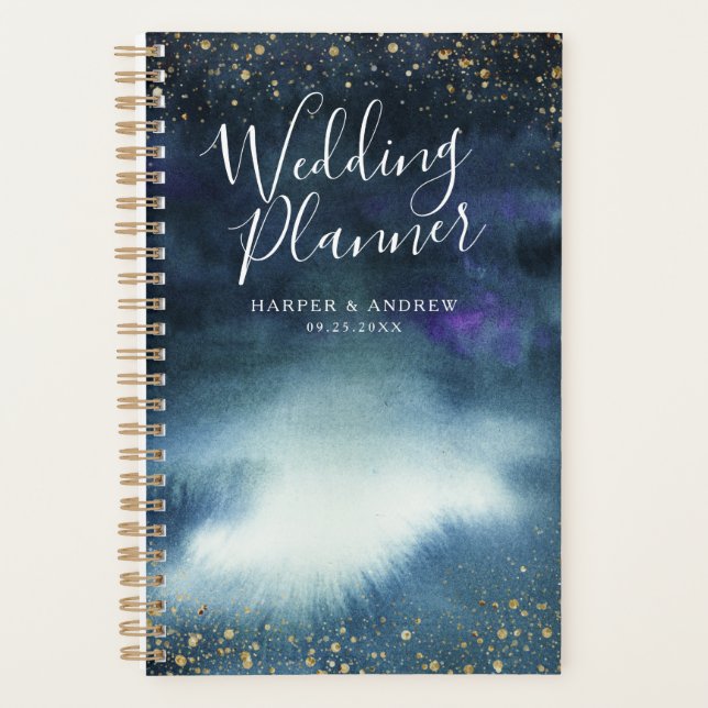Mariage personnalisé en or bleu marine (Devant)