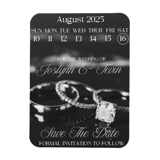 Mariage Personnalisé Enregistrer Le Magnet Calendr (Vertical)