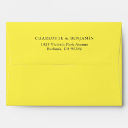 Mariage personnalisé moderne jaune citron 5,25x7,2