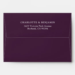 Mariage personnalisé moderne Plum 5.25x7.25