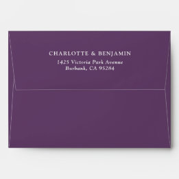 Mariage personnalisé moderne violet 5,25x7,25