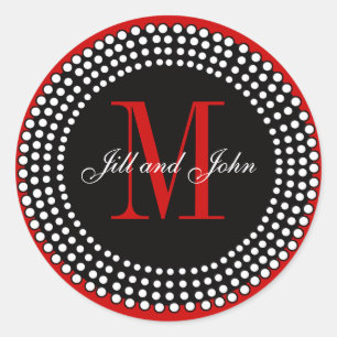 Mariage Personnalisé Monogramme & Noms Étiquette r