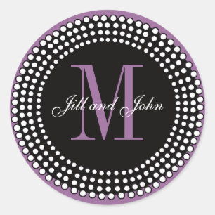 Mariage personnalisé Monogramme & Noms Étiquette v