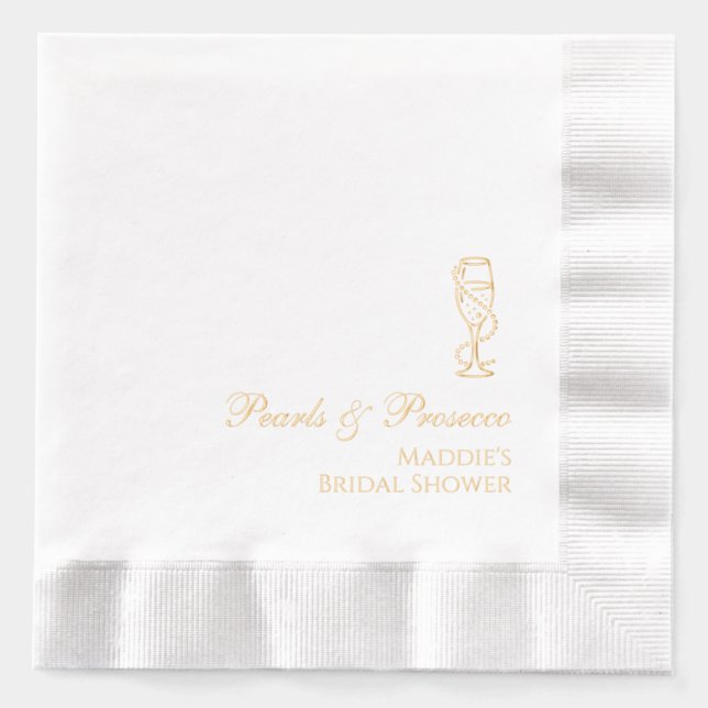 Mariage personnalisé Perles & Prosecco Or (Recto)
