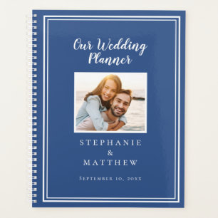 Mariage personnalisé simple et classique bleu et b