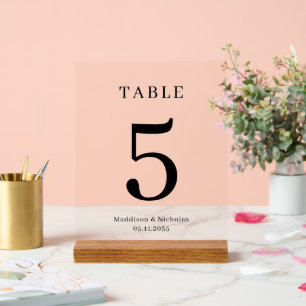 Mariage personnalisé simple et élégant Numéro de t