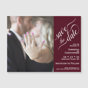 Mariage photo à deux volets Sauvez la date Magnet 