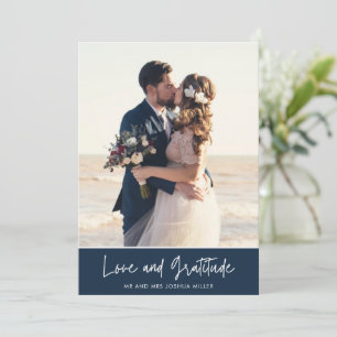Mariage photo bleu de la marine Merci