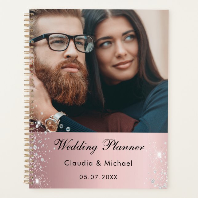 Mariage photo blush rose parties scintillant marié (Devant)