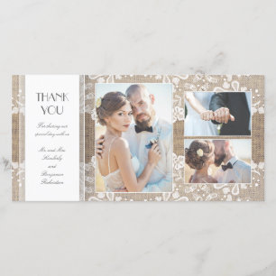 Mariage photo Burlap et dentelle Merci