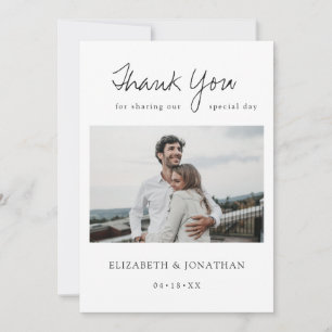 Mariage photo Carte de remerciements avec script m