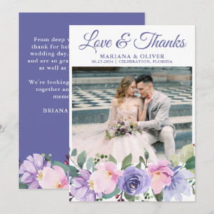 Mariage Photo Carte de remerciements Lavender Flor
