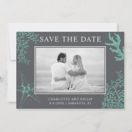Mariage photo côtière Enregistrer la carte de date