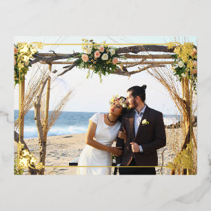 Mariage photo couple avec cadre élégant Carte