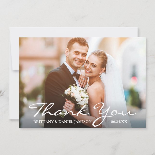 Mariage photo de la mariée et du Merci de la marié (Devant)