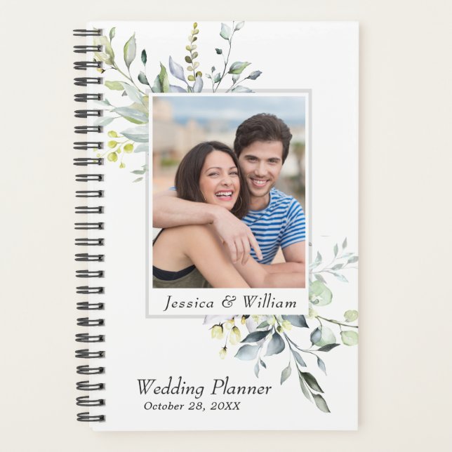 Mariage PHOTO Eucalyptus Green Watercolor (Devant)
