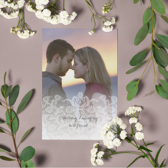 Mariage photo Heirloom Vintage Damask Invitations (Créateur téléchargé)