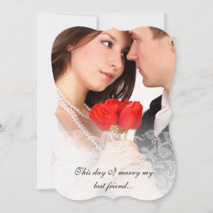Mariage photo Invitations Vintages Damask