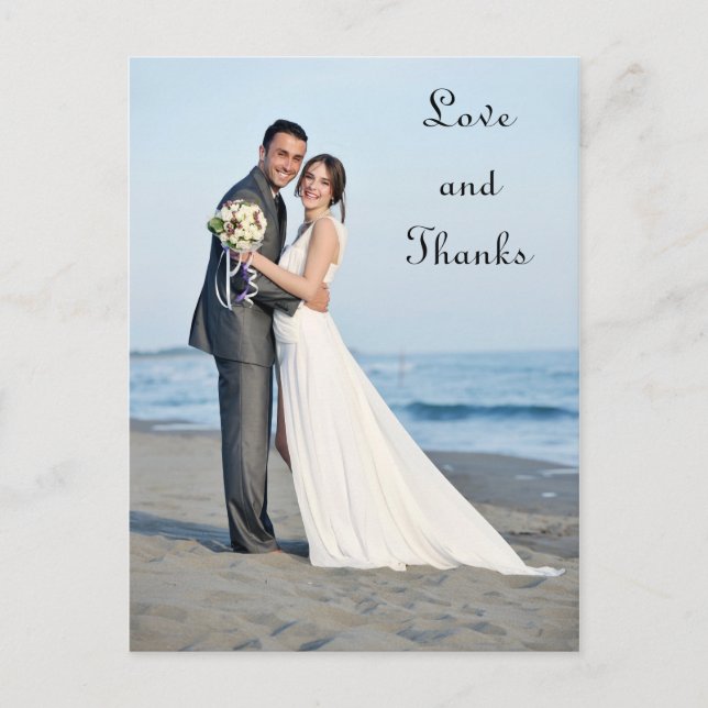 Mariage Photo Love and Thanks - Carte postale (Devant)