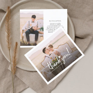 Mariage Photo Love Heart Carte de remerciements