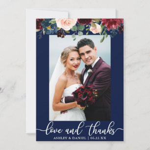 Mariage Photo Love Merci Bourgogne Floral Blue