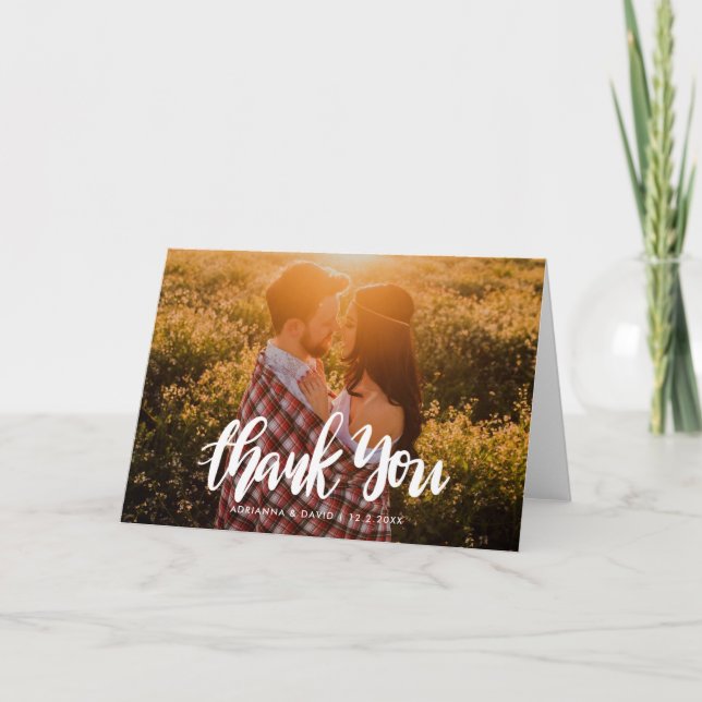 Mariage photo Merci manuscrit (Devant)