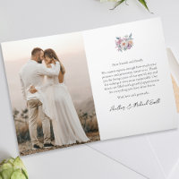 Mariage photo moderne Carte de remerciements plié