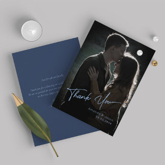 Mariage photo moderne et simple à script Merci