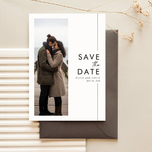 Mariage photo moderne Sauvez la date Invitation