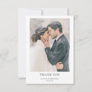 Mariage photo moderne simple Carte de remerciement