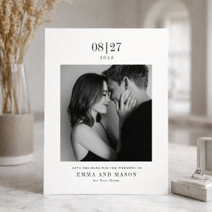 Mariage Photo Noir & Blanc Moderne Faire-Part "Sav