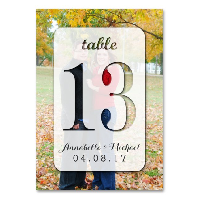 Mariage photo personnalisé Carte Numéro de tableau (Par défaut)