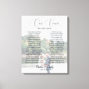 Mariage photo personnalisé et toile Vows Imprimer